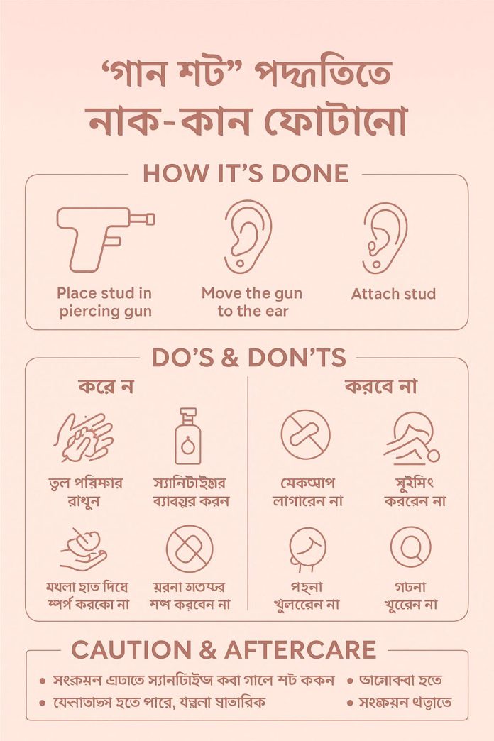 Piercing Gun | নাক-কান ফোটাতে জনপ্রিয় হয়ে উঠছে ‘গান শট’ piercing gun